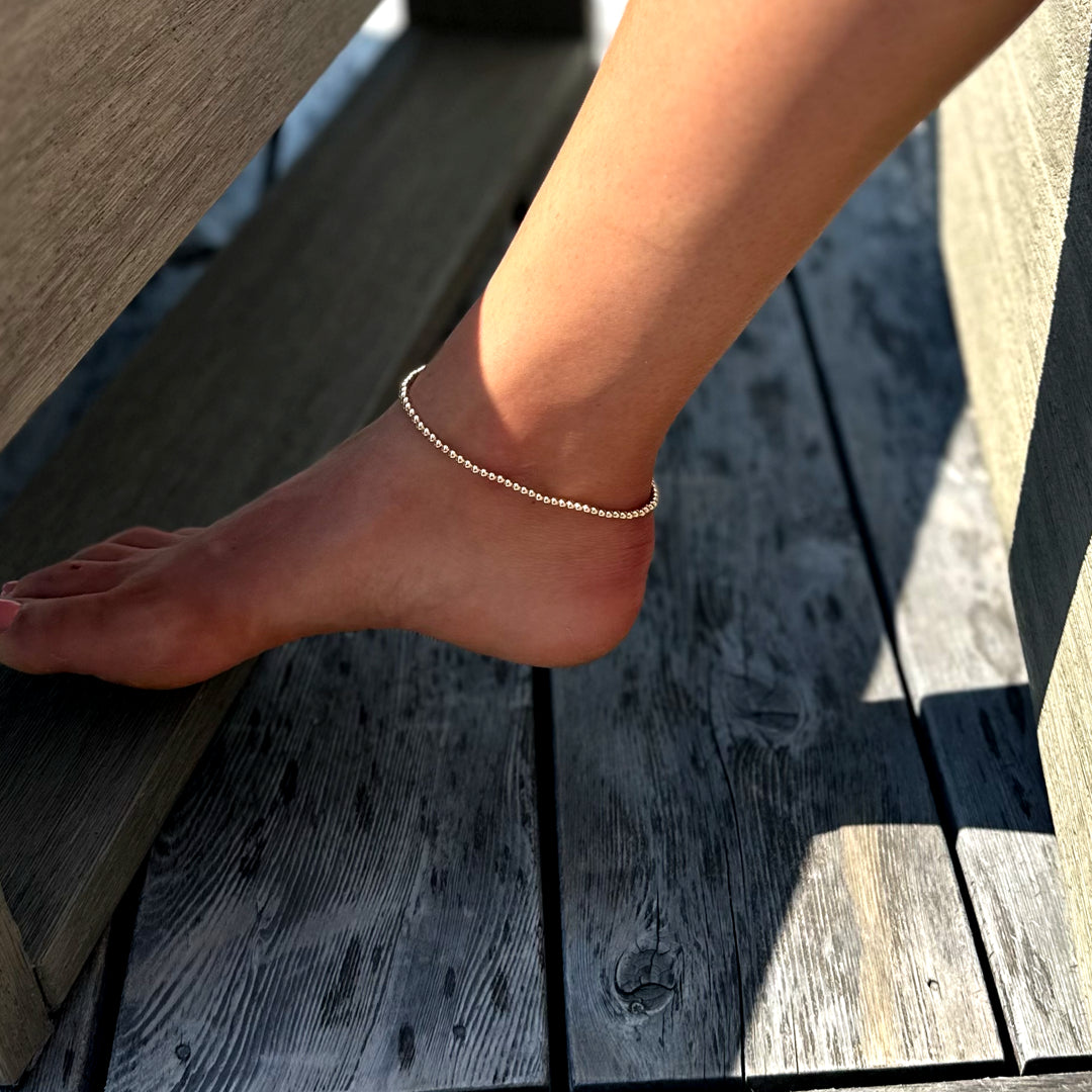 3MM Gold Ball Anklet