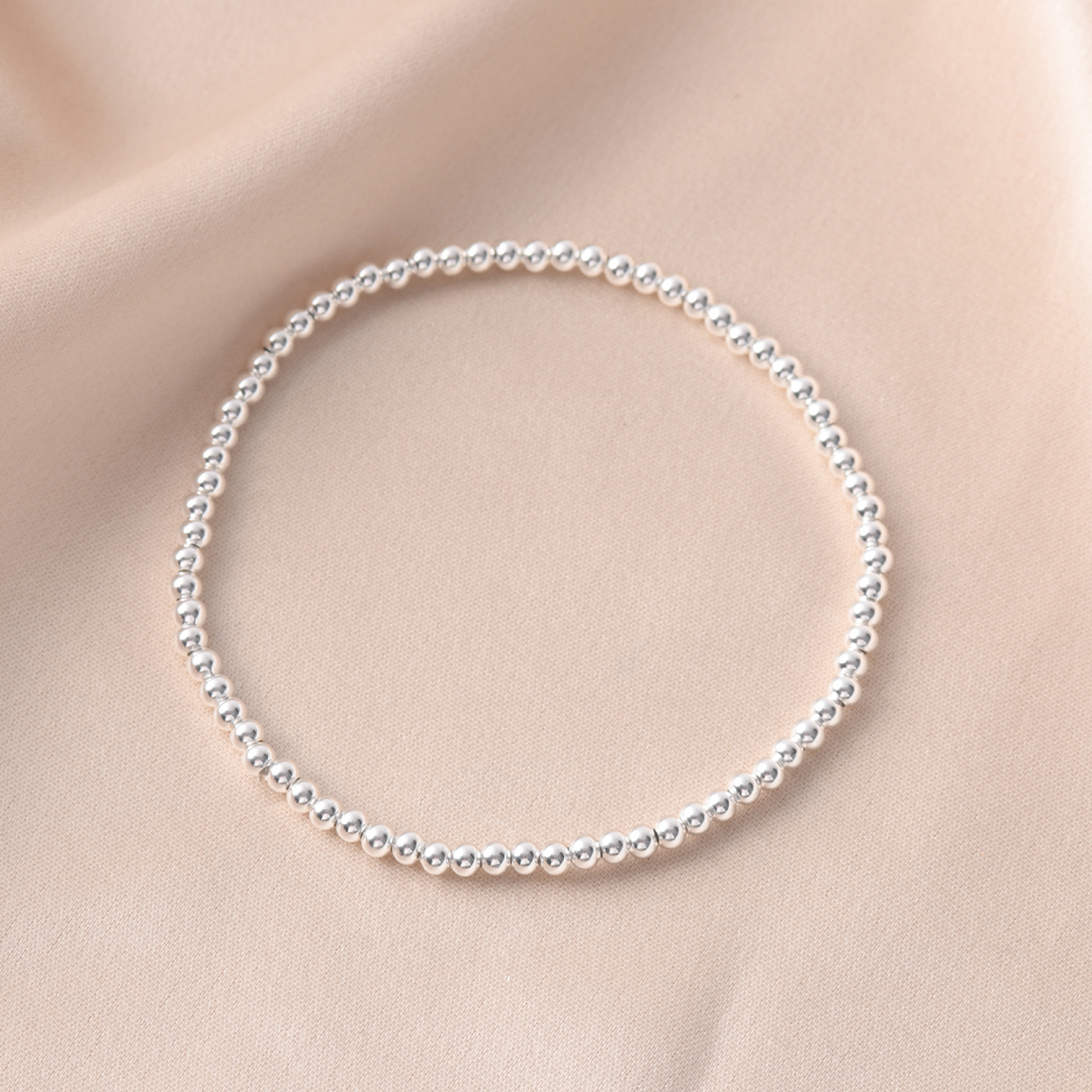 3MM Silver Ball Bracelet