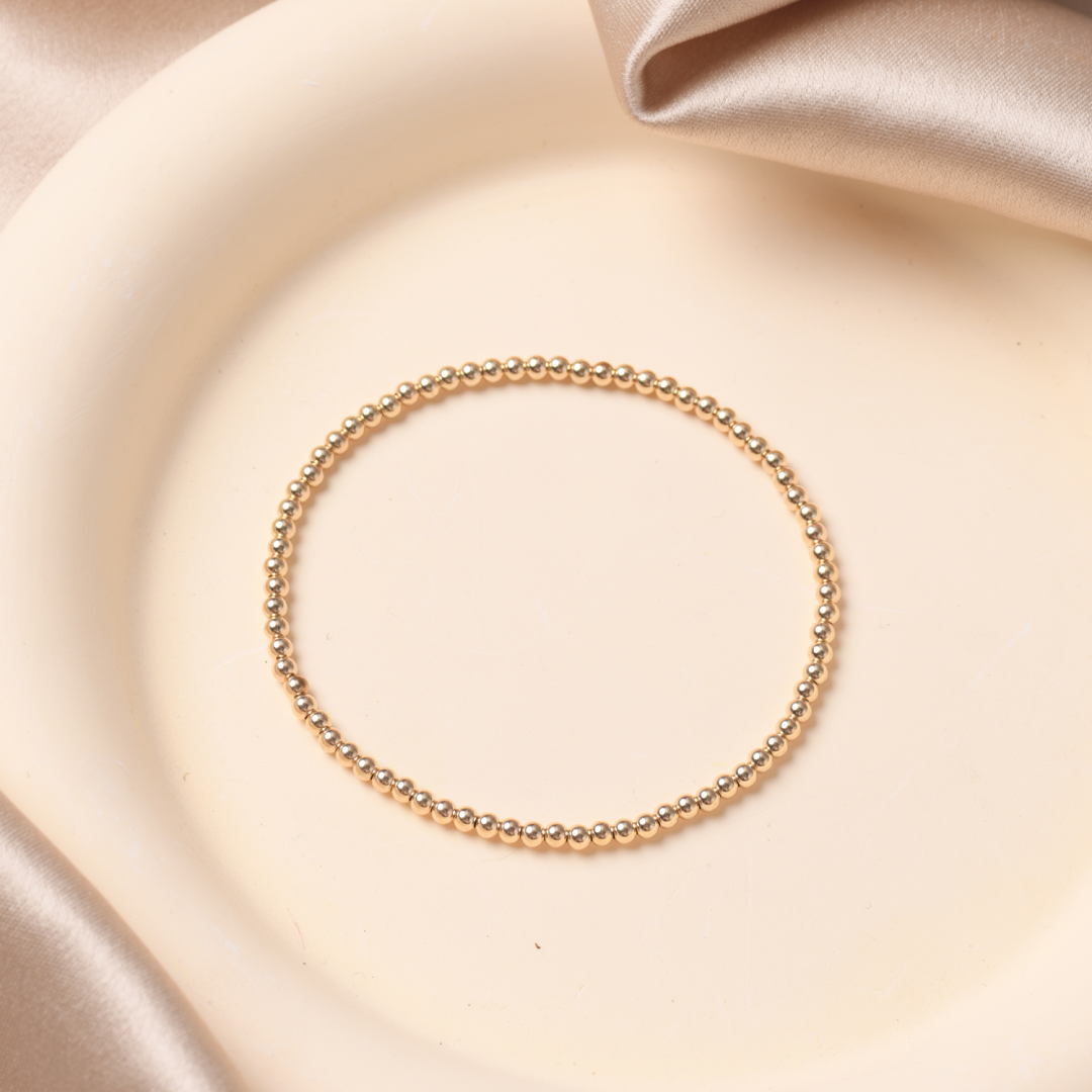 3MM Gold Ball Bracelet