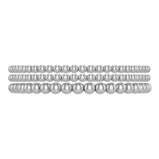 433 Silver Bead Bracelet Stack