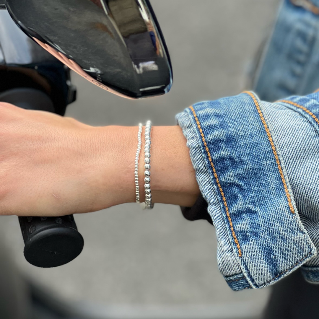 4MM Silver Ball Bracelet