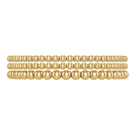 433 Gold Bead Bracelet Stack