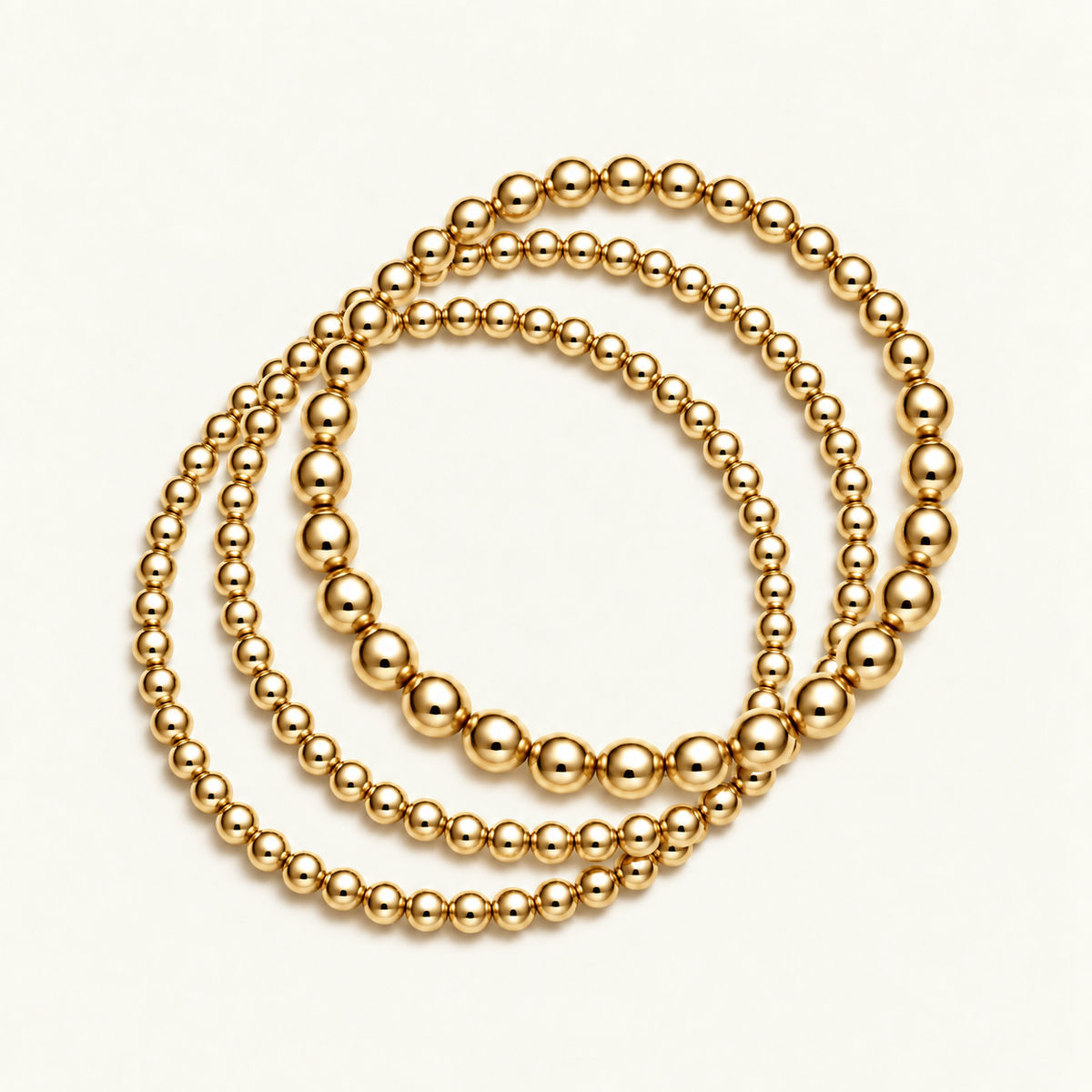 Official 433 Gold Bead Bracelet Stack
