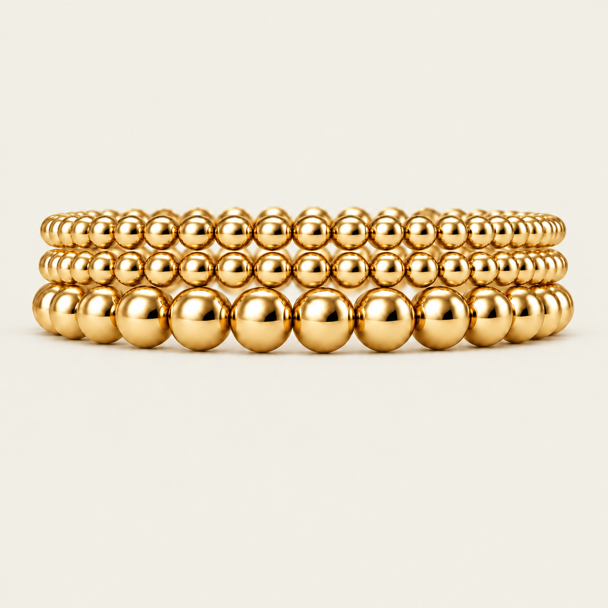 Official 433 Gold Bead Bracelet Stack