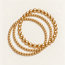 Official 433 Gold Bead Bracelet Stack