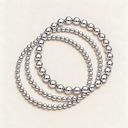 433 Silver Bead Bracelet Stack