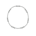 Silver beaded bracelet on a white background