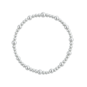 Silver beaded bracelet on a white background