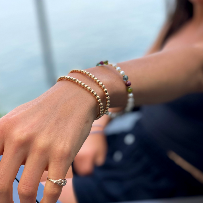 4MM Gold Ball BraceletN kylar mack