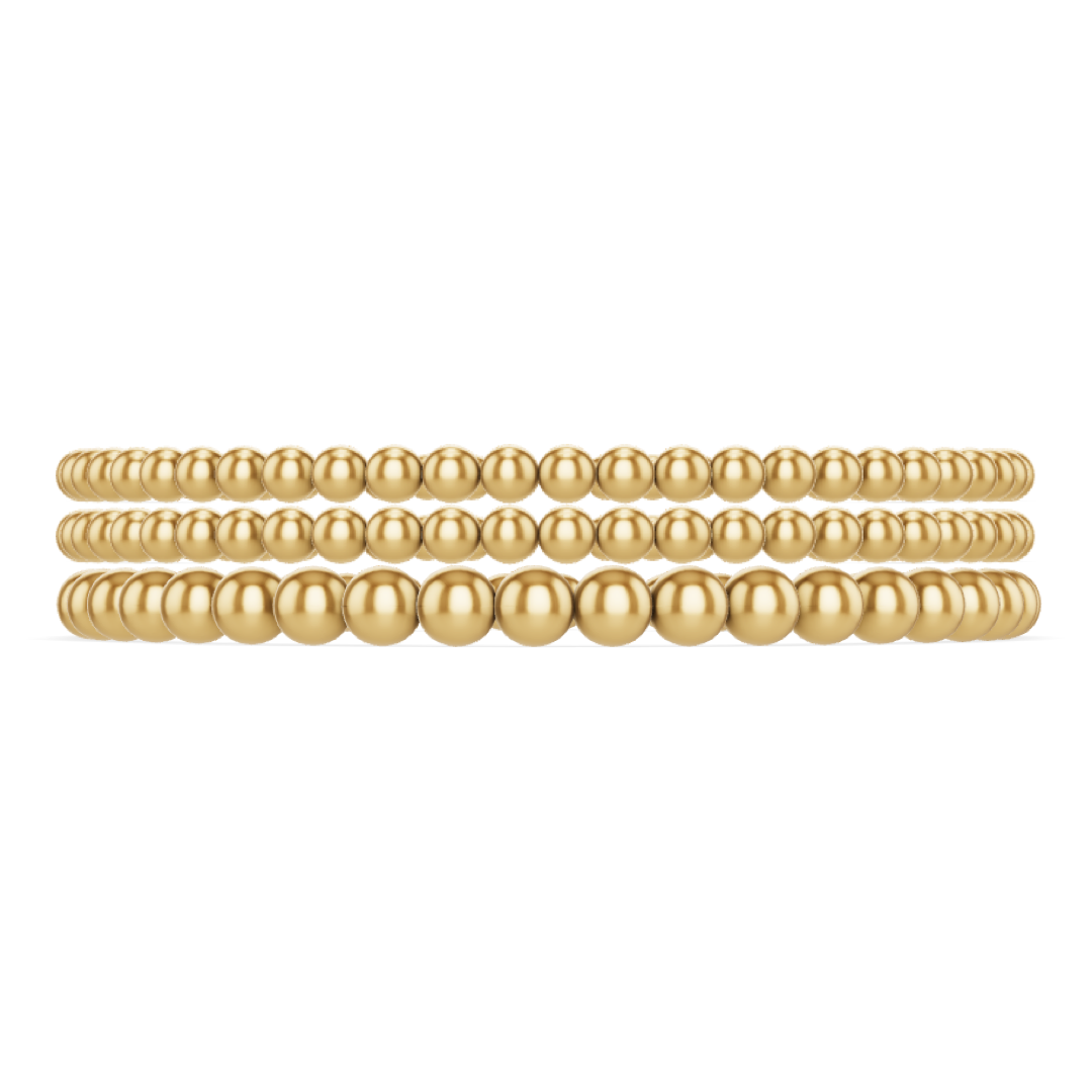 Official 433 Gold Bead Bracelet Stack