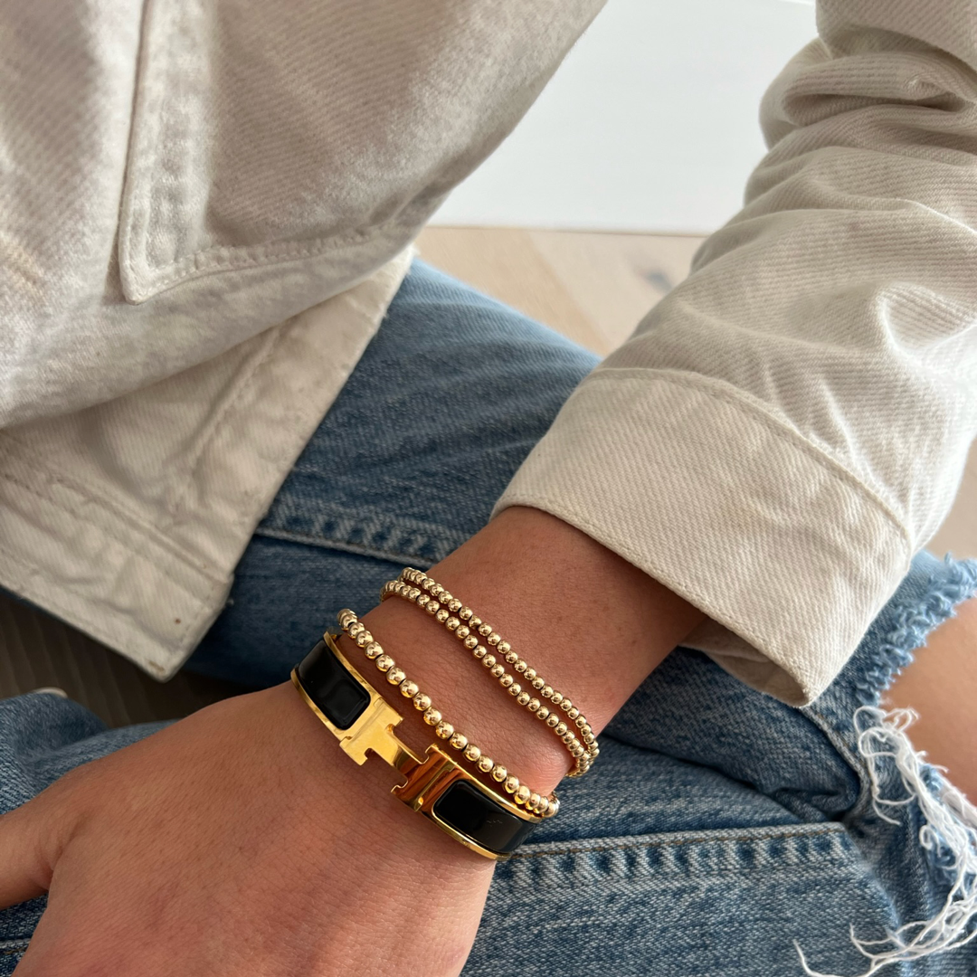 Made by Mary Luster Rounded Cuff Bracelet | Adjustable, Stackable Gold Filled / 7