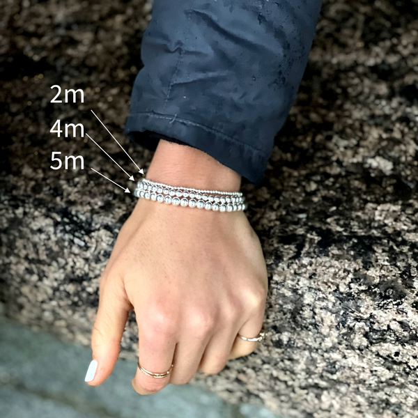 5MM Silver Ball BraceletN kylar mack